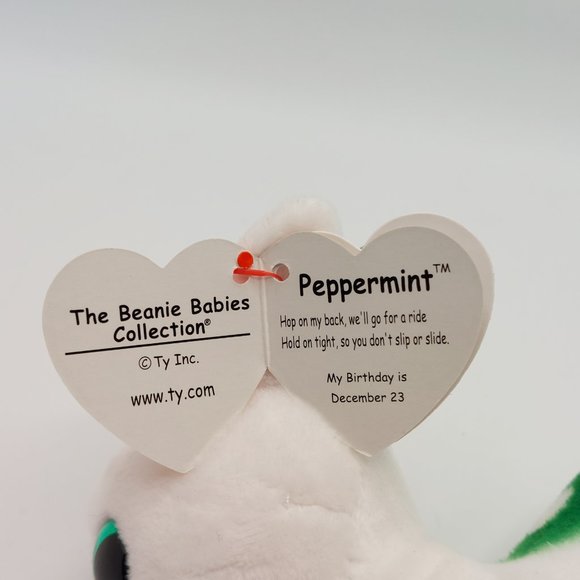 TY - Peppermint The Original Reindeer Beanie Babies NWT Plush 8"Hx6"L 2017 - Picture 6 of 6